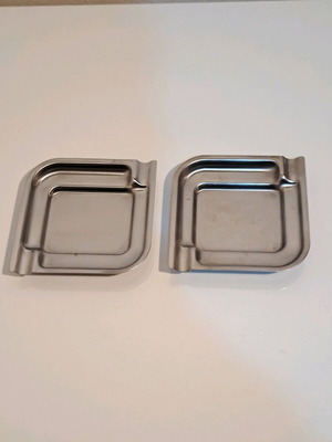 AMC Stainless Steel Ashtrays Set of 2 New