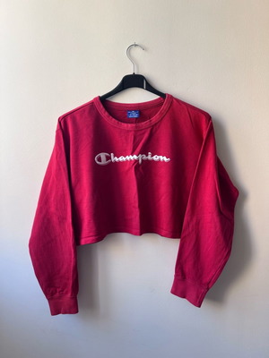 Champion women's crop top used, size Large, red
