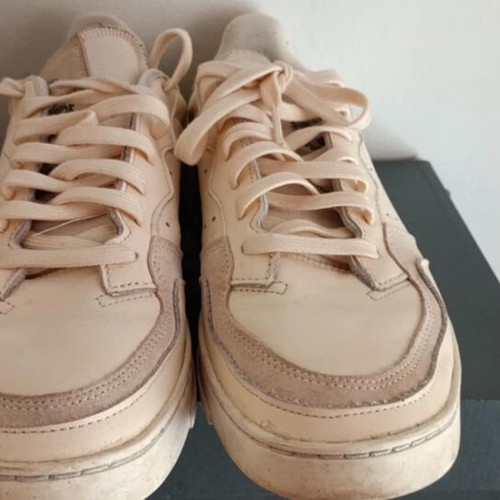 Adidas Soupercourt athletic shoes used, beige, size 43.5