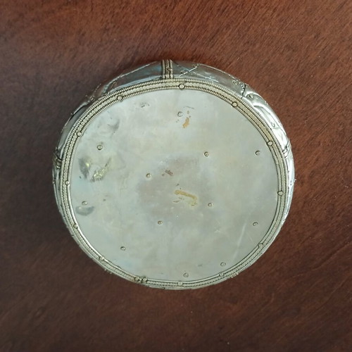 Alpaca (Arzanto) container, handcrafted vintage decorative piece
