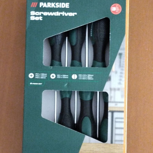 PARKSIDE screwdriver set 6 pcs, PH/PZ/flat, large handles, new