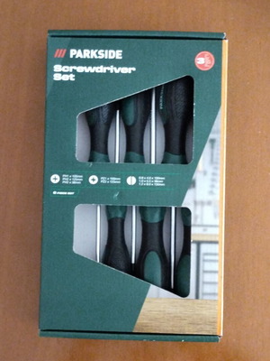 PARKSIDE screwdriver set 6 pcs, PH/PZ/flat, large handles, new