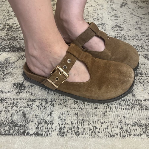 Zara leather slippers used, size 39, brown