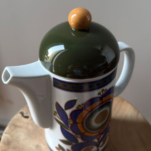 Schirnding Bavaria vintage coffee or tea pot, 1970s retro porcelain