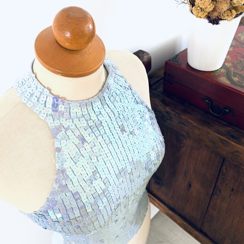 Vintage Veloudakis top turquoise size S like new