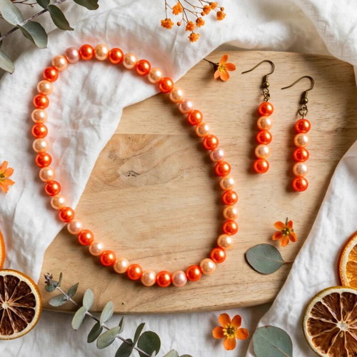 Handmade colorful summer necklace and earrings set new