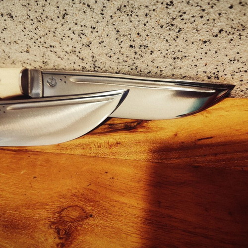 Handmade knives by Master Bai Dobri with Dulo family symbols