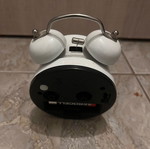 Table clock used, white with crack