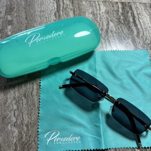 Pervedere sunglasses new rimless design with green lenses