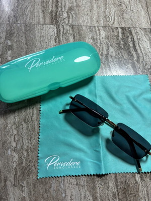 Pervedere γυαλιά ηλίου καινούργια με μοντέρνο rimless σχεδιασμό και πράσινους φακούς