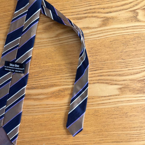 Blue Line men's silk tie by Leonardo Francese