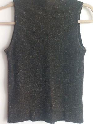 Actius sleeveless evening top with low turtleneck, black