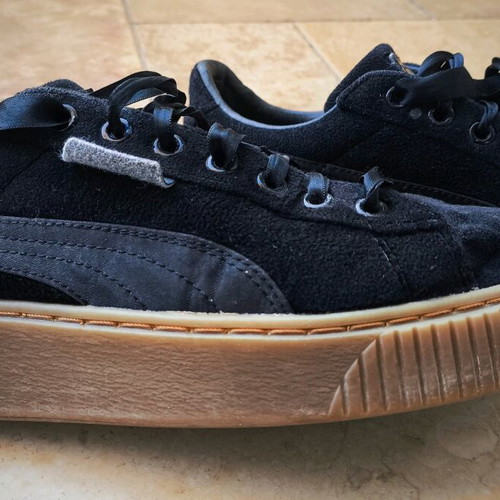 Puma Platform velvet black shoes used size 40
