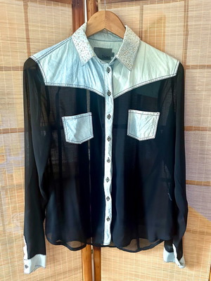 Toi&Moi shirt size S new, black and blue