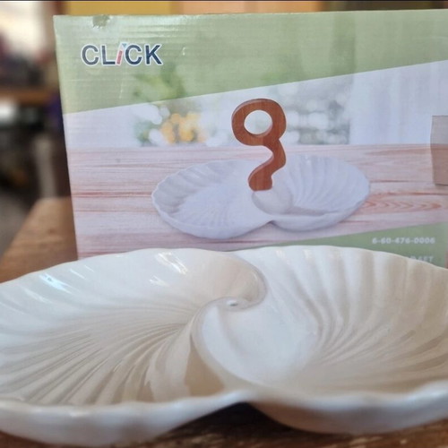 Porcelain and bamboo salad and nut set new