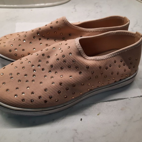 Shoes with rhinestones like new, size 37, beige
