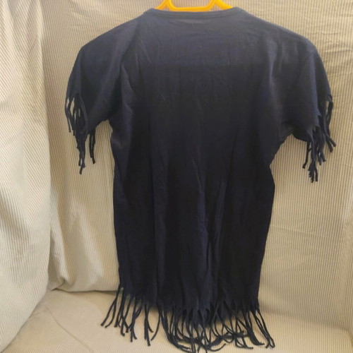Girls' dress 12 years used, 100% cotton, black with yellow print and fringes