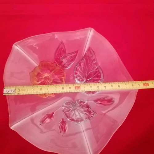Vintage Mikasa Crystal floral centerpiece bowl