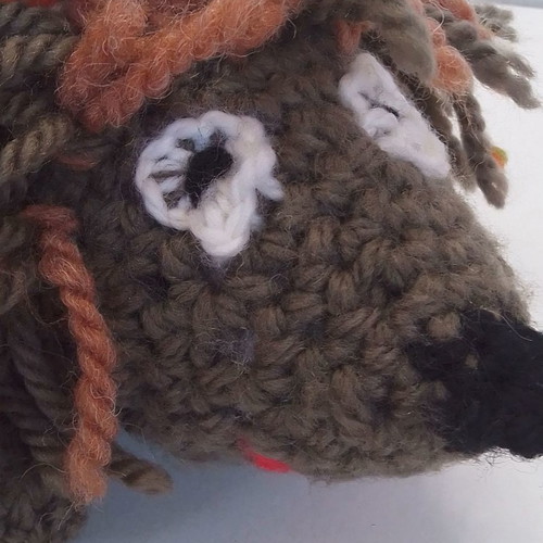 Handmade knitted hedgehog amigurumi used, 22cm