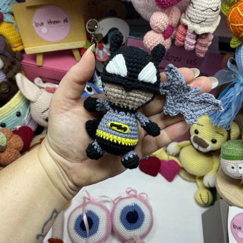 Batman handmade crochet car hanging decoration