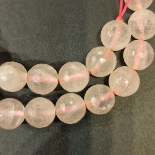 Rose quartz faceted semi-precious stones 10mm, pack of 40