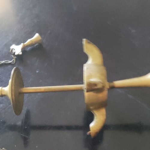 Lamp set of 4 like new from Pentelic marble and brass
