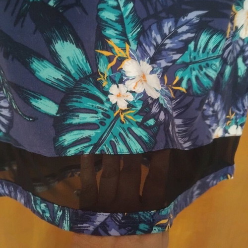 H&M floral dress with sheer panels like new, blue and purple