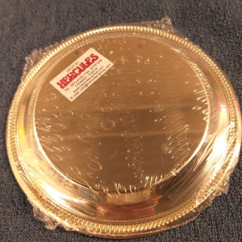 Commemorative silver-plated ashtray plate of Lakatamia Cyprus municipality 1986 new
