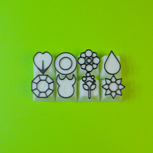 Pokémon Gym Badge Keycaps set of 8 white for Cherry MX new
