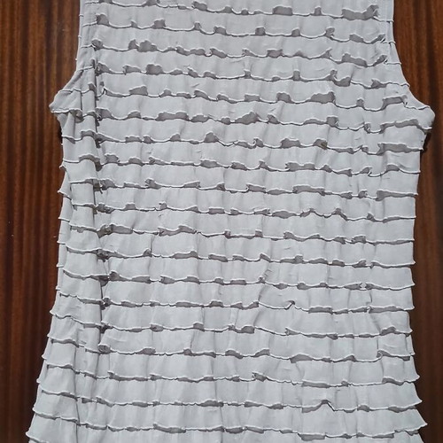 Bill Cost sleeveless top L, grey with ruffles