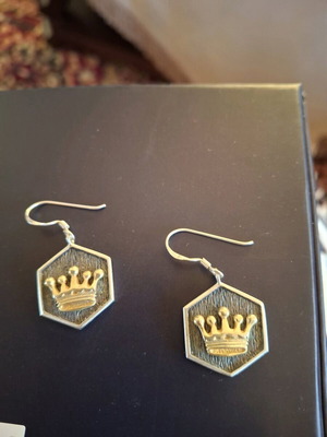 Handmade earrings like new, gold and silver