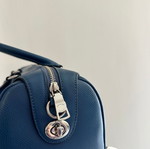 Coach Bennett Satchel leather handbag like new blue with silver details