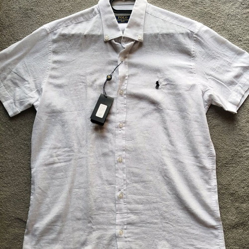 Polo Ralph Lauren short sleeve white shirt new Medium