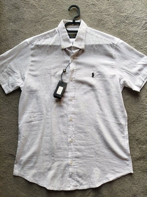 Polo Ralph Lauren κοντομάνικο άσπρο πουκάμισο καινούργιο Medium