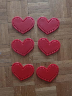 Bath suction cups used, heart-shaped