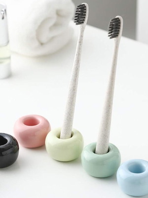 Ceramic individual toothbrush holder new, pastel mint color
