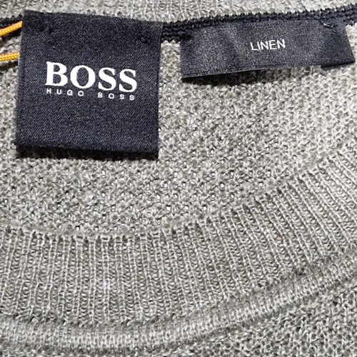 Hugo Boss linen pullover XL new, olive color