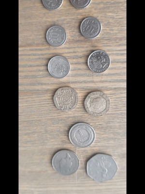 Set of British and Bulgarian coins