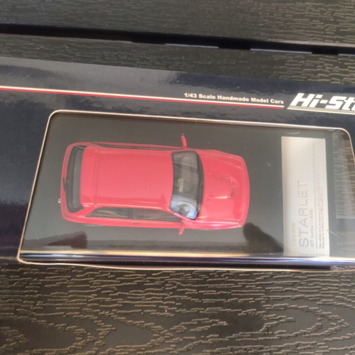 Toyota Starlet GT Turbo μοντέλο κλίμακας 1/43 καινούργιο, κόκκινο με ζάντες Oz Superleggera