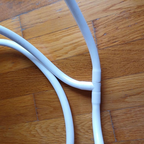 Plastic bathroom shower head used with flexible hose and dual connection
