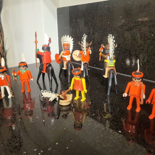 Playmobil Vintage Indians used from the 70s with horses and weapons