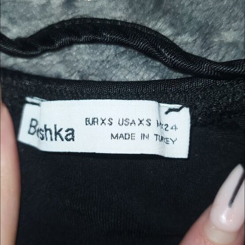 Black satin dress Bershka like new with adjustable straps