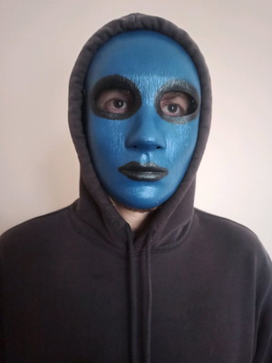 Handmade blue mask made to order