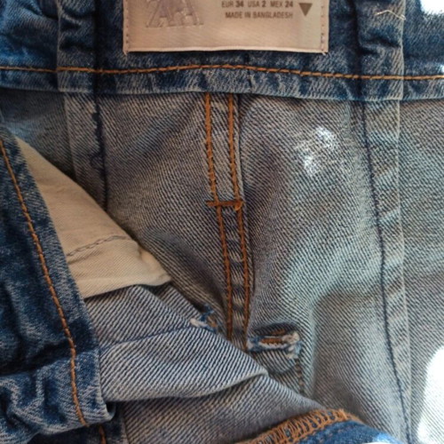 Zara high waist paperbag jeans like new, blue, size S
