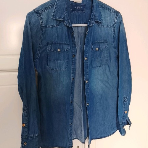 Zara kids' long-sleeve denim shirt like new, dark blue