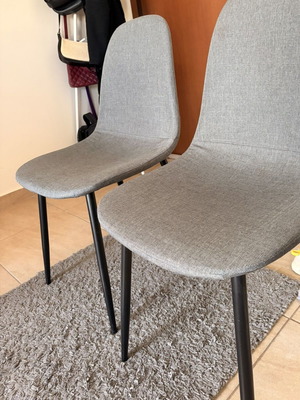 Dining chairs set of 2 like new, gray fabric