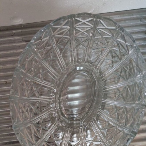Crystal vase vintage oval 25 x 20, height 17 cm like new
