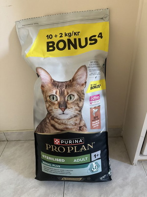 Purina Proplan cat food like new, 10.6 kg, salmon flavor