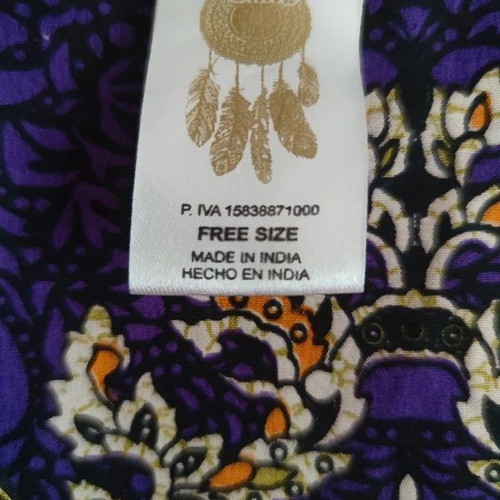 Boho Kaftan Dress new, 100% viscose, free size XL-4XL, purple paisley