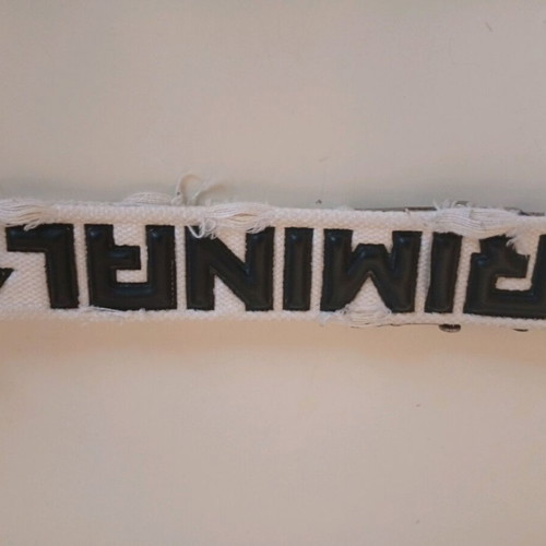 Criminal belt strap used, white with logo